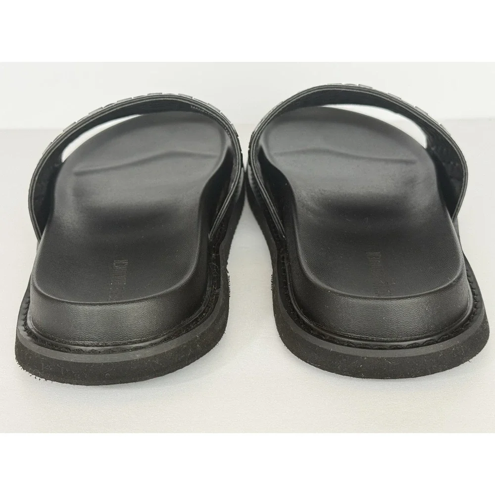 Steve Madden P-ONYX Black Woven Slide Sandals Men's Size 11M EUC Comfort Travel